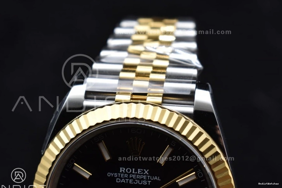 904L VR SS 41 MoistureWicking 126333 YG 602 Stick DateJust Jubilee 1:1 Bracelet on Black Steel Clean Best Edition Dial 0108